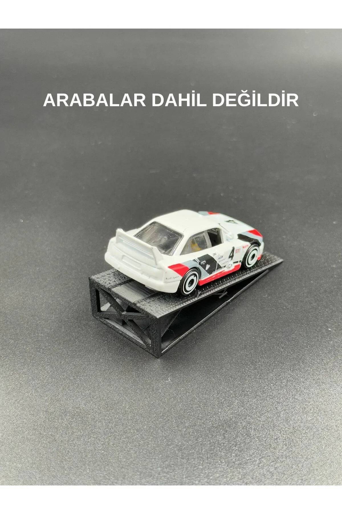 1:64 Ölçek Araba Rampası - Siyah - Lastik İzli